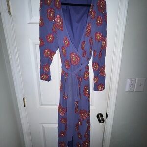 ASOS Purple Floral Midi Dress